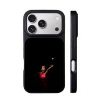 Aryna Sabalenka serving tennis iPhone 17 Pro Max Black Case