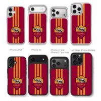 AS Roma FC logo she wolf twins Chris Brown Phone Case Black Electroplated Silver For Iphone 11 To 17