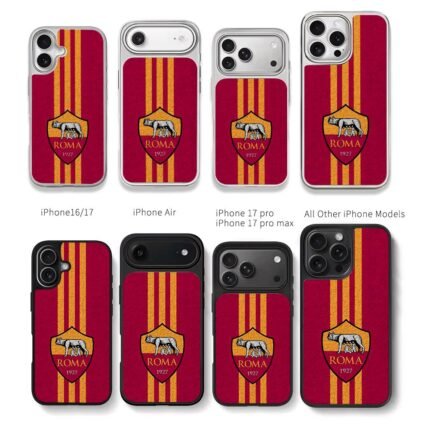 AS Roma FC logo she wolf twins Chris Brown Phone Case Black Electroplated Silver For Iphone 11 To 17