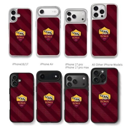 AS Roma logo maroon stripes Chris Brown Phone Case Black Electroplated Silver For Iphone 11 To 17