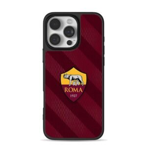 AS Roma logo maroon stripes iPhone 16 Pro Max Black Case