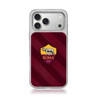 AS Roma logo maroon stripes iPhone 17 Pro Max Electroplated Silver Case1