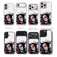 ASAP Rocky red star hiphop art Chris Brown Phone Case Black Electroplated Silver For Iphone 11 To 17
