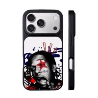 ASAP Rocky red star hiphop art iPhone 17 Pro Max Black Case