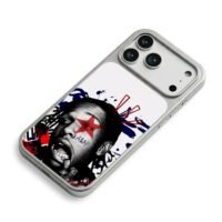 ASAP Rocky red star hiphop art iPhone 17 Pro Max Electroplated Silver Case2
