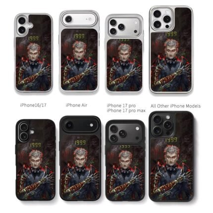 Ash 1999 cyber warrior red eye Chris Brown Phone Case Black Electroplated Silver For Iphone 11 To 17