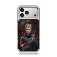 Ash 1999 cyber warrior red eye iPhone 17 Pro Max Electroplated Silver Case1
