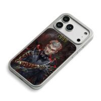 Ash 1999 cyber warrior red eye iPhone 17 Pro Max Electroplated Silver Case2