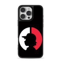 Ash Ketchum Pokeball silhouette art iPhone 16 Pro Max Black Case