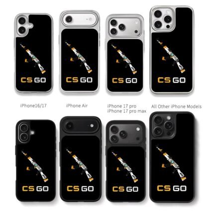 Asiimov AK47 with CSGO text Chris Brown Phone Case Black Electroplated Silver For Iphone 11 To 17