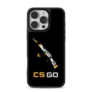Asiimov AK47 with CSGO text iPhone 16 Pro Max Black Case