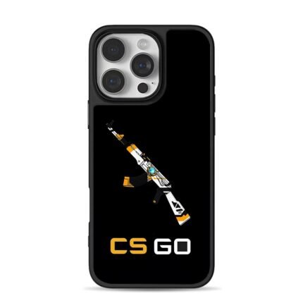 Asiimov AK47 with CSGO text iPhone 16 Pro Max Black Case