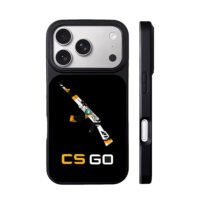Asiimov AK47 with CSGO text iPhone 17 Pro Max Black Case