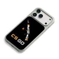 Asiimov AK47 with CSGO text iPhone 17 Pro Max Electroplated Silver Case2