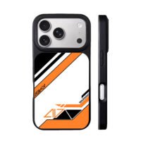 Asiimov CSGO stripe warning iPhone 17 Pro Max Black Case