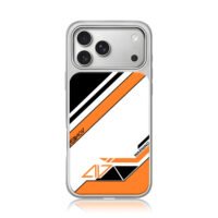 Asiimov CSGO stripe warning iPhone 17 Pro Max Electroplated Silver Case1