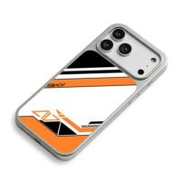 Asiimov CSGO stripe warning iPhone 17 Pro Max Electroplated Silver Case2