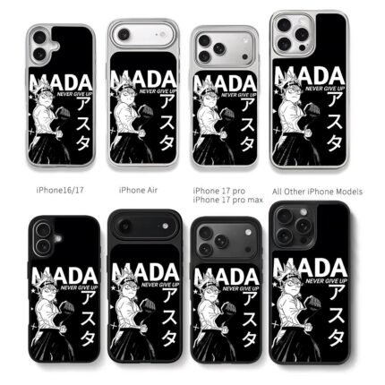 Asta Black Clover MADA NEVER Chris Brown Phone Case Black Electroplated Silver For Iphone 11 To 17