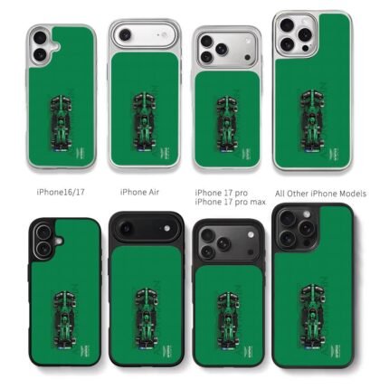 Aston Martin Aramco F1 car Chris Brown Phone Case Black Electroplated Silver For Iphone 11 To 17