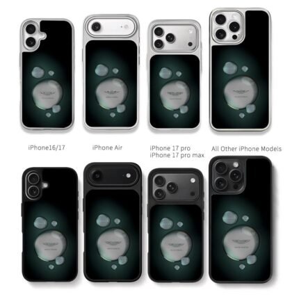 Aston Martin logo bubbles dark Chris Brown Phone Case Black Electroplated Silver For Iphone 11 To 17