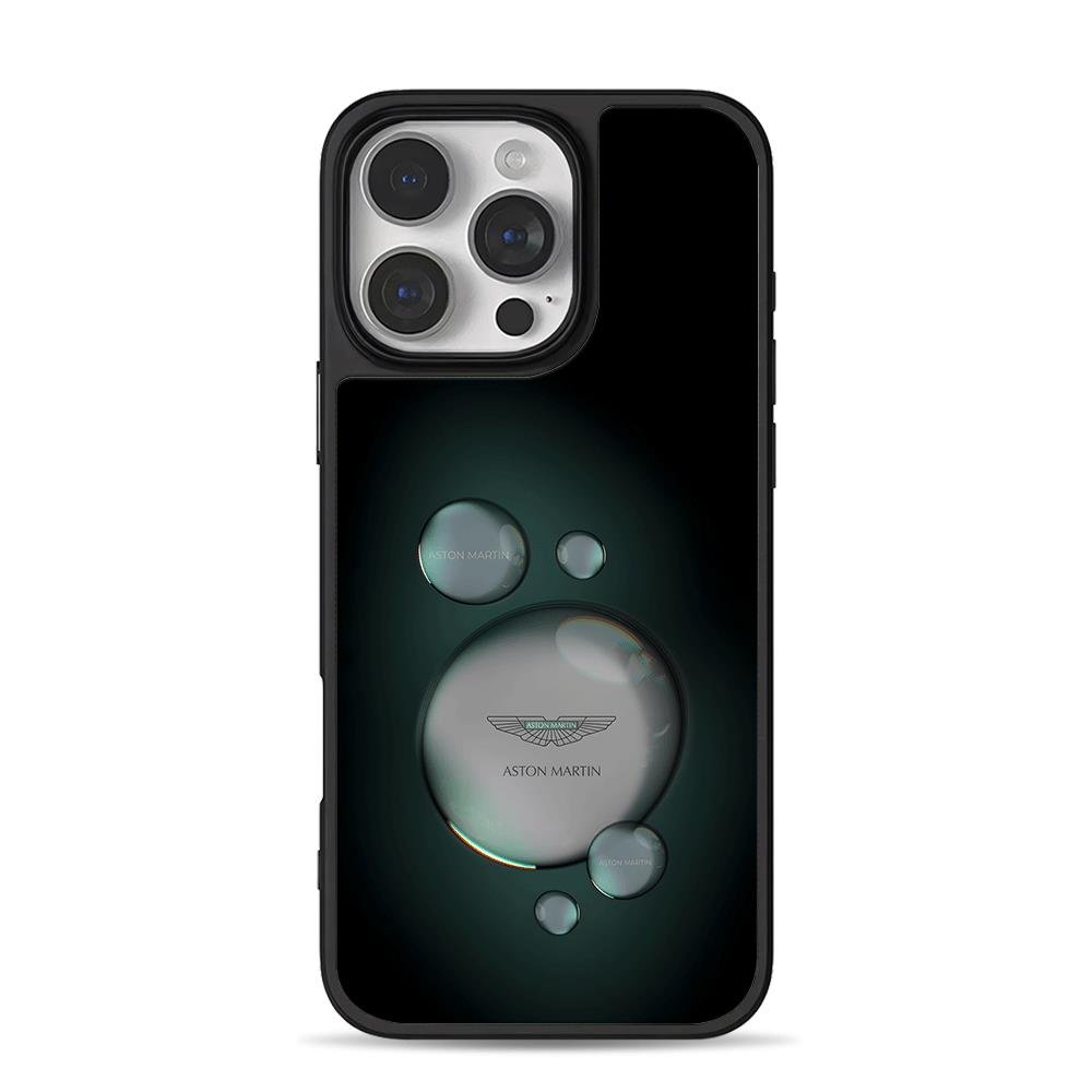 Aston Martin logo bubbles dark iPhone 16 Pro Max Black Case Aston Martin logo bubbles dark iPhone 16 Pro Max Black Case