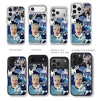 ATEEZ Mingi miffy cat collage Chris Brown Phone Case Black Electroplated Silver For Iphone 11 To 17