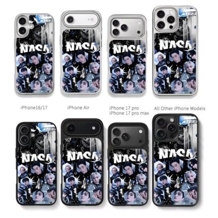 ATEEZ NASA space kpop idol collage Chris Brown Phone Case Black Electroplated Silver For Iphone 11 To 17
