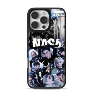 ATEEZ NASA space kpop idol collage iPhone 16 Pro Max Black Case