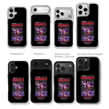 Athena Asamiya KOF art Chris Brown Phone Case Black Electroplated Silver For Iphone 11 To 17