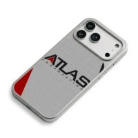 Atlas Corp logo geo honeycomb iPhone 17 Pro Max Electroplated Silver Case2