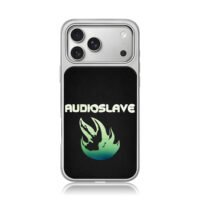 Audioslave green flame logo iPhone 17 Pro Max Electroplated Silver Case1