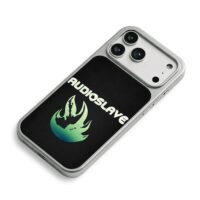 Audioslave green flame logo iPhone 17 Pro Max Electroplated Silver Case2