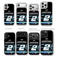 Austin Cindric No2 Penske Ford Chris Brown Phone Case Black Electroplated Silver For Iphone 11 To 17
