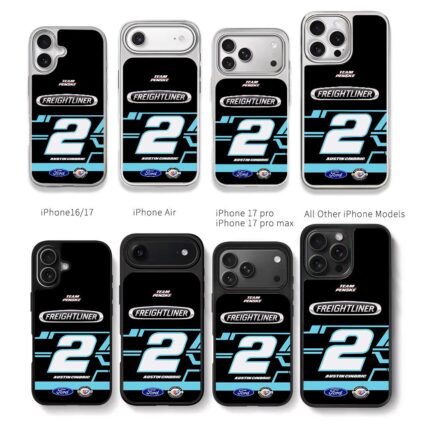 Austin Cindric No2 Penske Ford Chris Brown Phone Case Black Electroplated Silver For Iphone 11 To 17