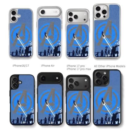 Avengers logo superhero blue Chris Brown Phone Case Black Electroplated Silver For Iphone 11 To 17