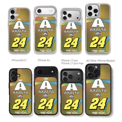 Axalta 24 Chevy NASCAR racing Chris Brown Phone Case Black Electroplated Silver For Iphone 11 To 17