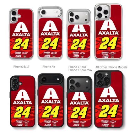 Axalta 24 NASCAR Hendrick Chevy Chris Brown Phone Case Black Electroplated Silver For Iphone 11 To 17