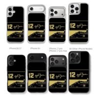 Ayrton Senna 12 F1 JPS livery Chris Brown Phone Case Black Electroplated Silver For Iphone 11 To 17