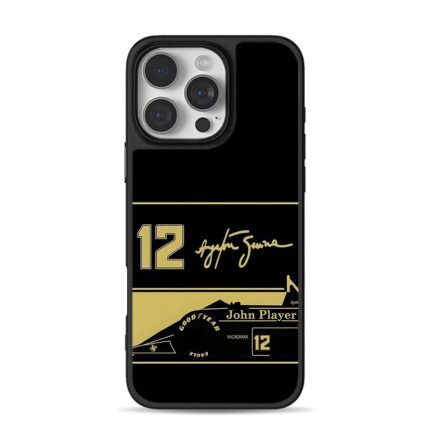 Ayrton Senna 12 F1 JPS livery iPhone 16 Pro Max Black Case