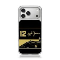 Ayrton Senna 12 F1 JPS livery iPhone 17 Pro Max Electroplated Silver Case1