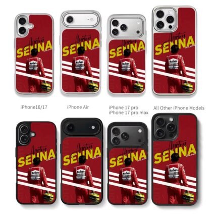 Ayrton Senna F1 racer helmet Chris Brown Phone Case Black Electroplated Silver For Iphone 11 To 17