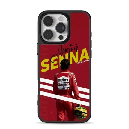Ayrton Senna F1 racer helmet iPhone 16 Pro Max Black Case