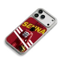Ayrton Senna F1 racer helmet iPhone 17 Pro Max Electroplated Silver Case2