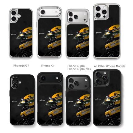 Ayrton Senna F1 racing helmet Chris Brown Phone Case Black Electroplated Silver For Iphone 11 To 17