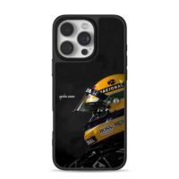 Ayrton Senna F1 racing helmet iPhone 16 Pro Max Black Case