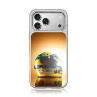 Ayrton Senna F1 racing helmet iPhone 17 Pro Max Electroplated Silver Case1