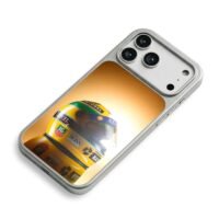 Ayrton Senna F1 racing helmet iPhone 17 Pro Max Electroplated Silver Case2