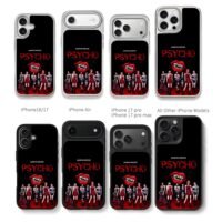 Babymonster PSYCHO girls lips Chris Brown Phone Case Black Electroplated Silver For Iphone 11 To 17