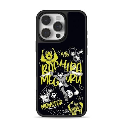 Bachira Blue Lock football art iPhone 16 Pro Max Black Case