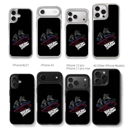Back to the Future hover shoes Chris Brown Phone Case Black Electroplated Silver For Iphone 11 To 17